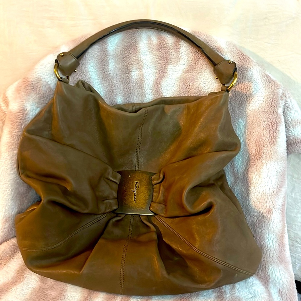 Authentic Salvatore Ferragamo leather bag.